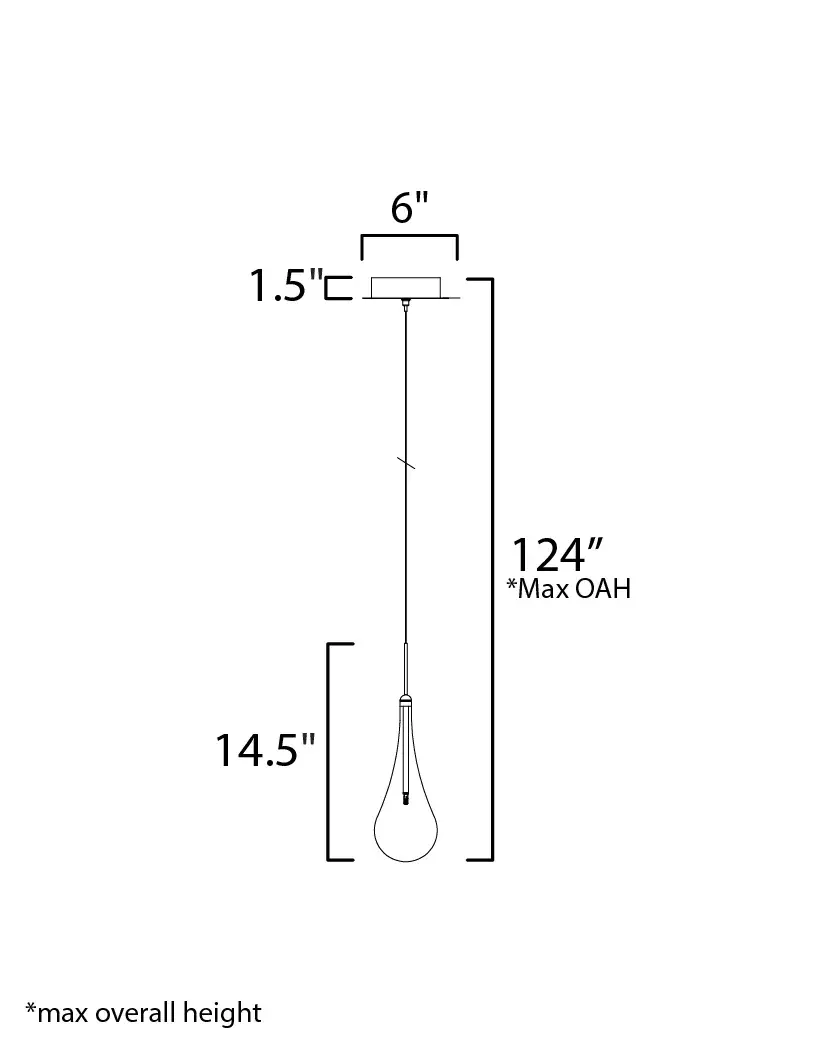 Larmes LED Single Pendant in Polished Chrome - Image 7