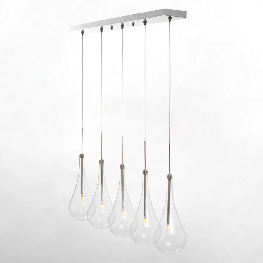 Larmes LED 5-Light Linear Pendant in Polished Chrome - Image 3