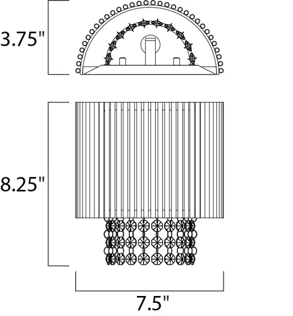 Spiral 1-Light Crystal Wall Sconce - Image 2