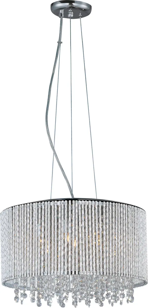 Spiral 7-Light Crystal Pendant in Polished Chrome - Image 1