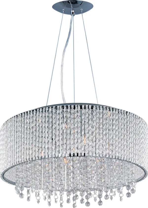 Spiral 10-Light Crystal Pendant in Polished Chrome - Image 1