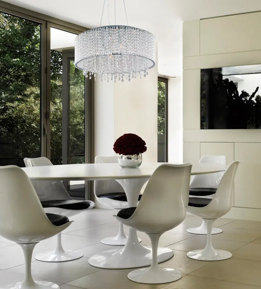 Spiral 10-Light Crystal Pendant in Polished Chrome - Image 2