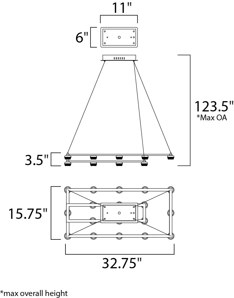 Button 18-Light LED Suspension Pendant - Image 5