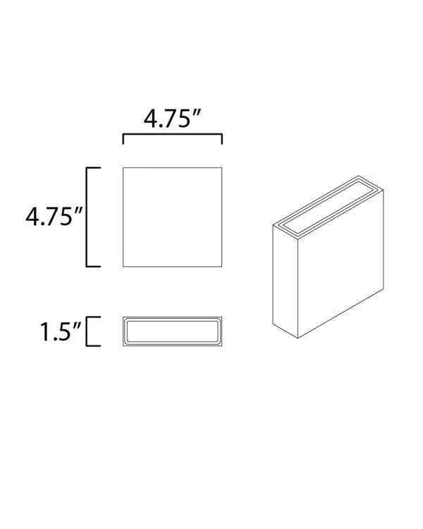 Brik 4.75" LED Outdoor Wall Sconce in Black - Image 5