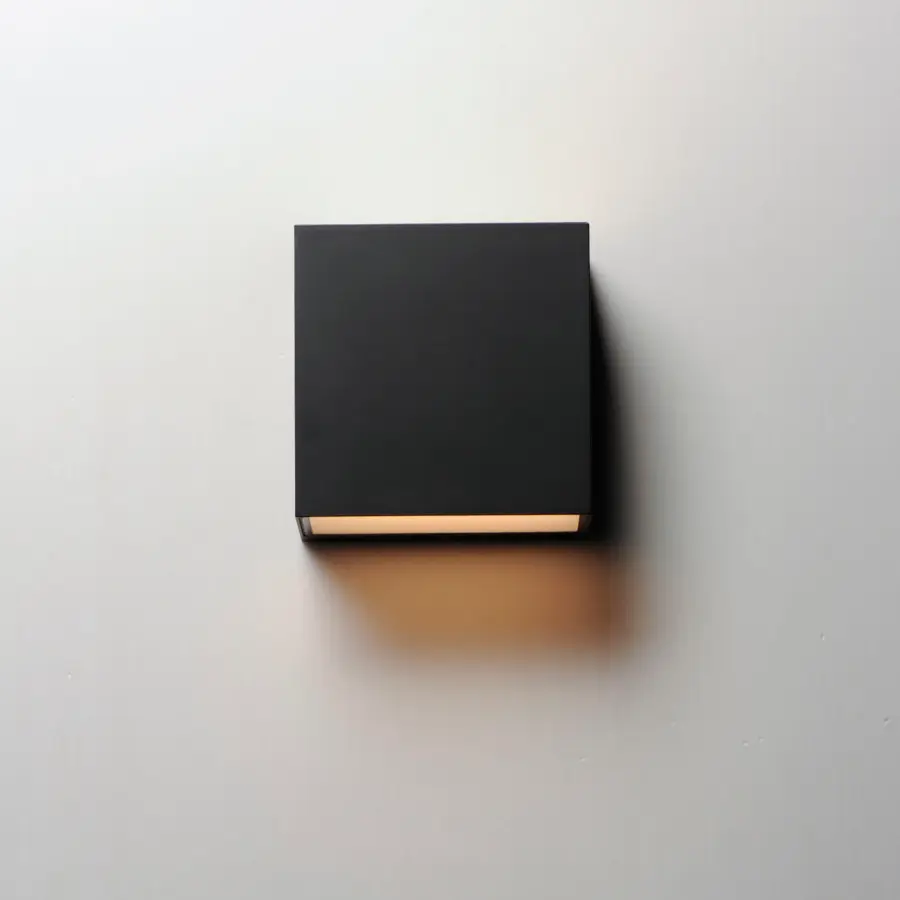 Blok 6.25" LED Outdoor Wall Sconce in Black - Image 3