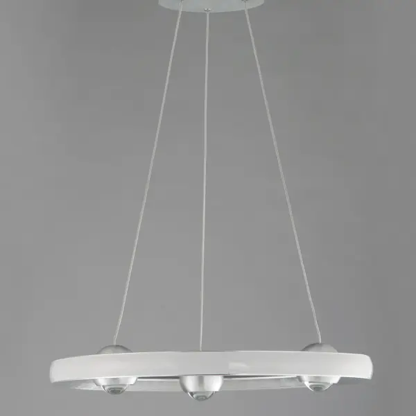 The Nodes Ring Pendant reimagines the modern LED ring with illuminated spherical nodes that provide both ambient and task lighting. Its CCT selectable feature offers 5 color temperature options, while high efficiency and JA8 Title 24 compliance make it ideal for both residential and commercial applications. - alternate view