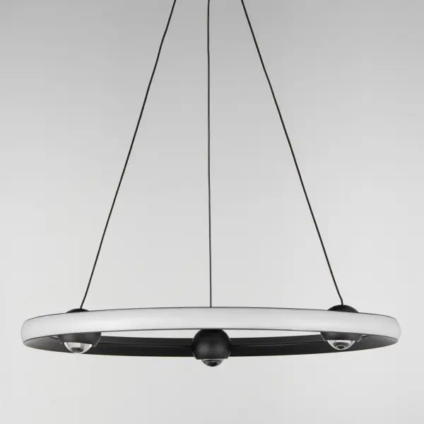 The Nodes Ring Pendant reimagines the modern LED ring with illuminated spherical nodes that provide both ambient and task lighting. Features CCT selectable technology with 5 color temperature options and JA8 Title 24 compliance. - alternate view