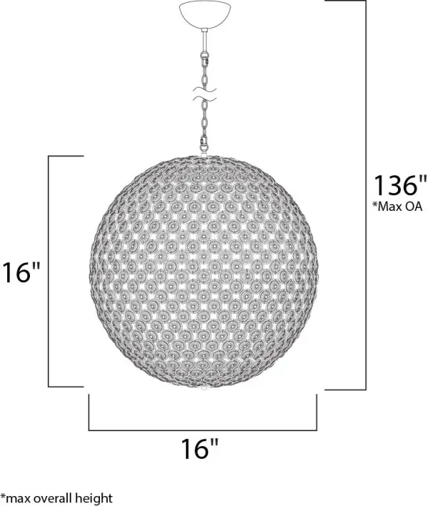 Brilliant 8-Light Crystal Pendant in Polished Chrome - Image 3
