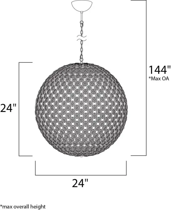 Brilliant 12-Light Crystal Pendant in Polished Chrome - Image 3