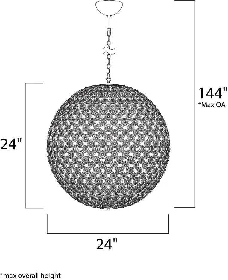 Brilliant 12-Light Crystal Pendant in Polished Chrome - Image 3