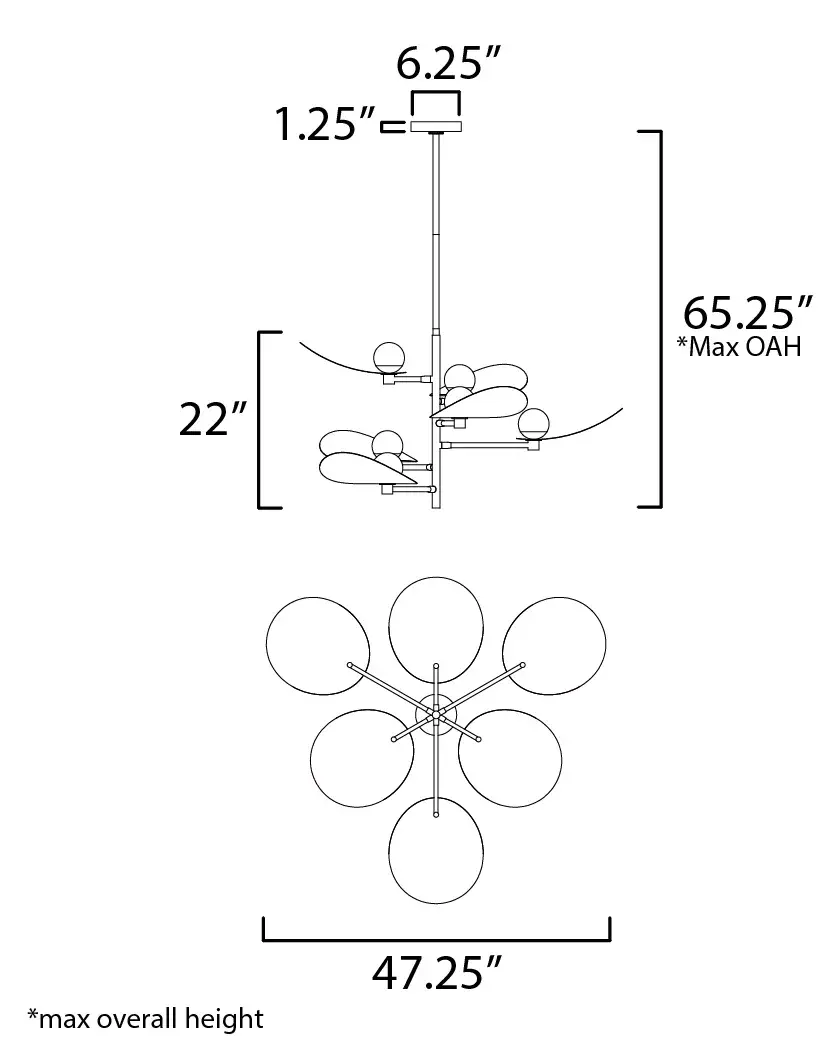 Pearl 6-Light LED Suspension Chandelier - Image 5