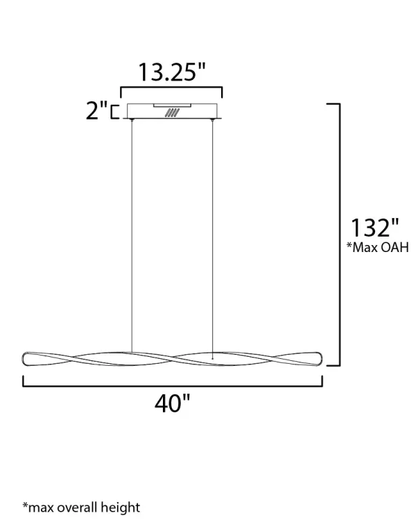 Pirouette Linear LED Pendant in Black - Image 5