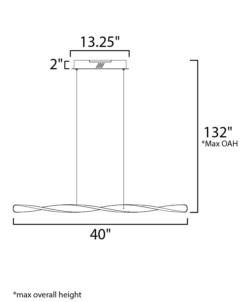 Pirouette Linear LED Pendant in Black - Image 5
