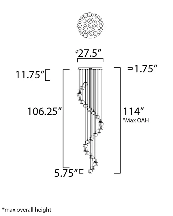 Newton 25-Light LED Multi-Light Pendant - Image 5