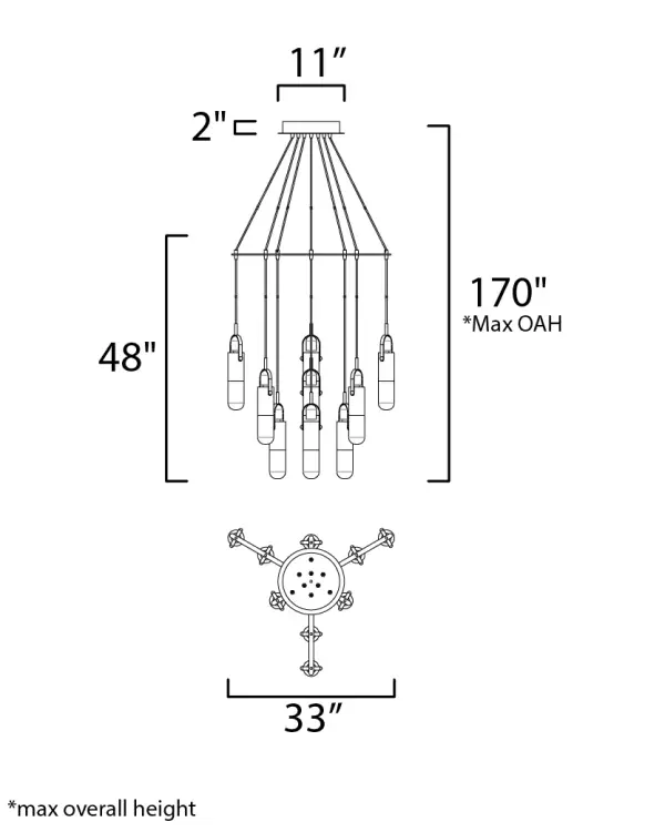 Capsule Disc 9-Light Multi-Light LED Pendant - Image 5