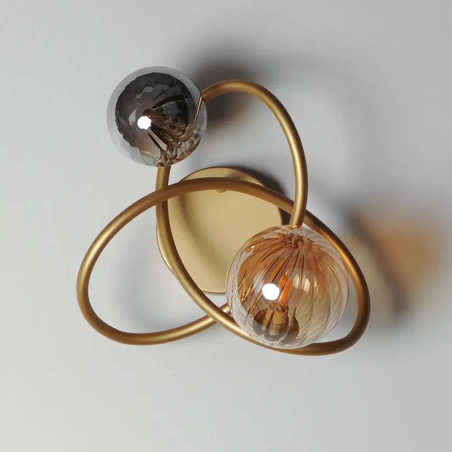 Planetary 2-Light LED Wall Sconce in Gold - Image 2