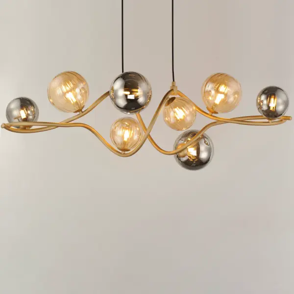 Planetary 8-Light LED Linear Pendant in Gold - Image 2