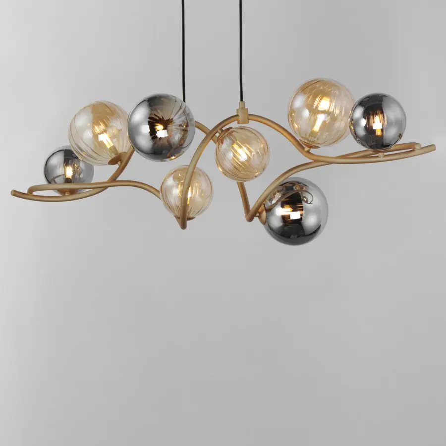 Planetary 8-Light LED Linear Pendant in Gold - Image 3
