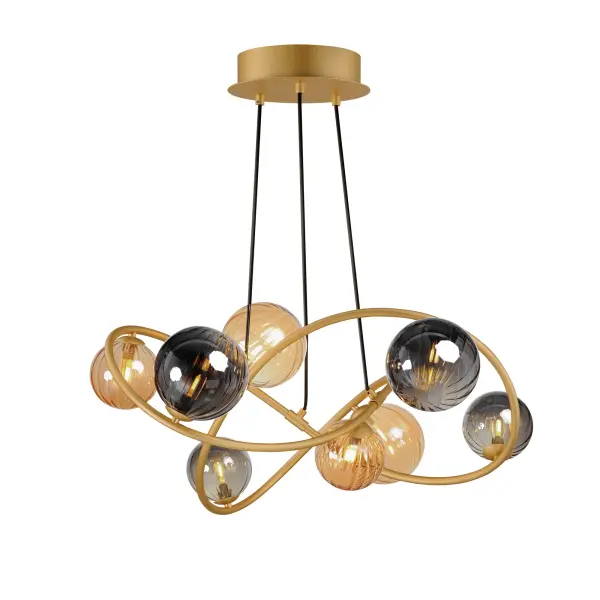 Planetary 8-Light LED Chandelier in Gold - Image 1