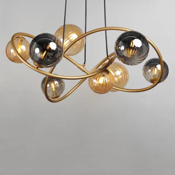 Planetary 8-Light LED Chandelier in Gold - Image 2