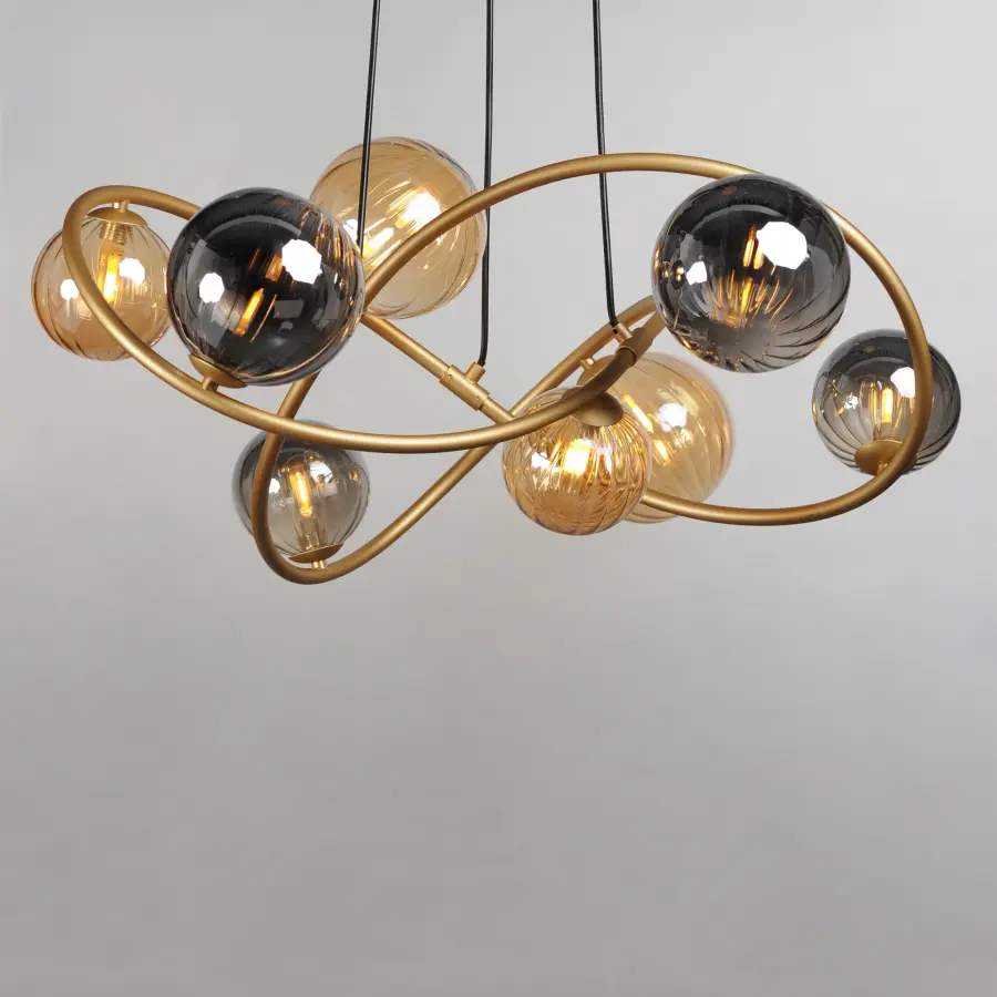 Planetary 8-Light LED Chandelier in Gold - Image 2