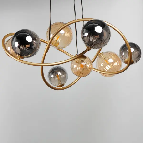 Planetary 8-Light LED Chandelier in Gold - Image 3