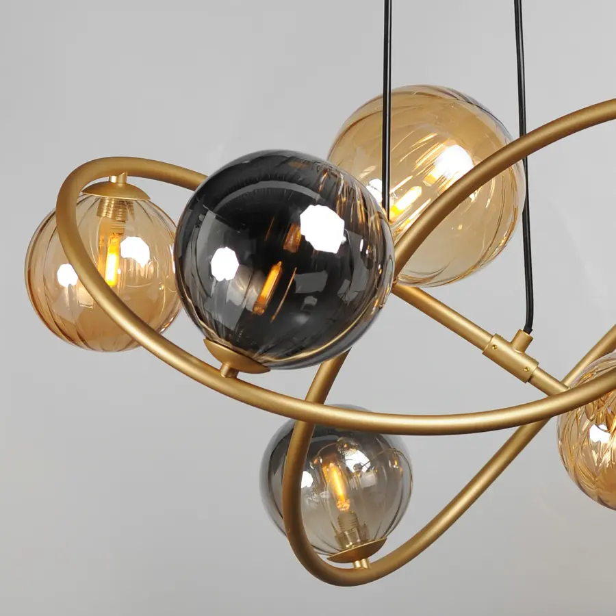 Planetary 8-Light LED Chandelier in Gold - Image 4