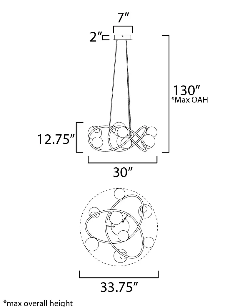 Planetary 8-Light LED Chandelier in Gold - Image 5