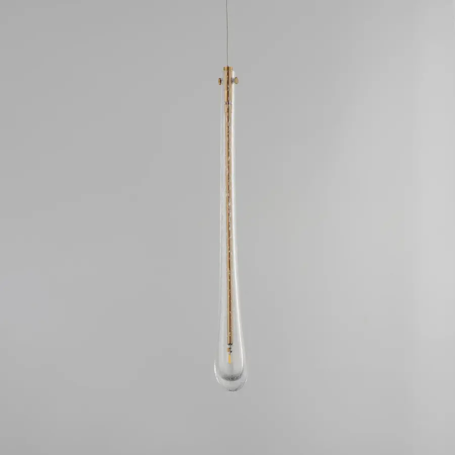 Elegant Hand-Blown Glass Mini Pendant with Luxurious Gold Finish - Image 2