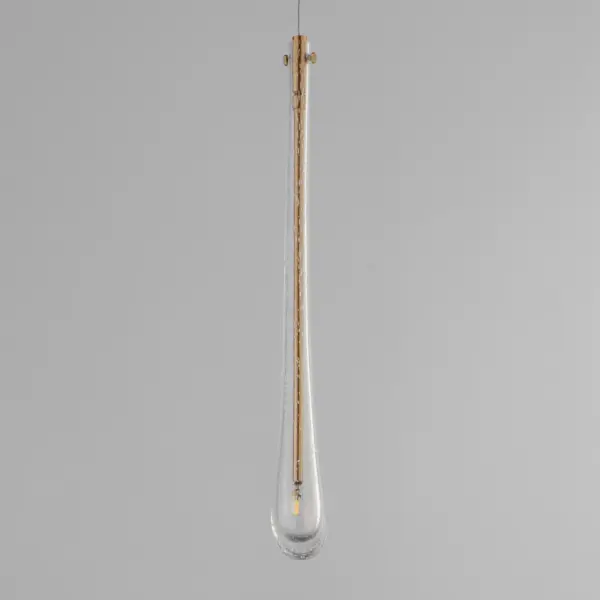 Elegant Hand-Blown Glass Mini Pendant with Luxurious Gold Finish - Image 3