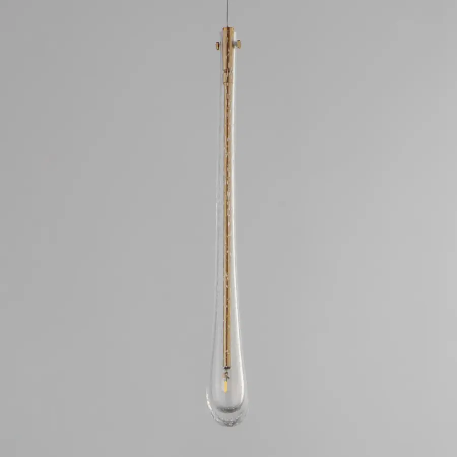 Elegant Hand-Blown Glass Mini Pendant with Luxurious Gold Finish - Image 3