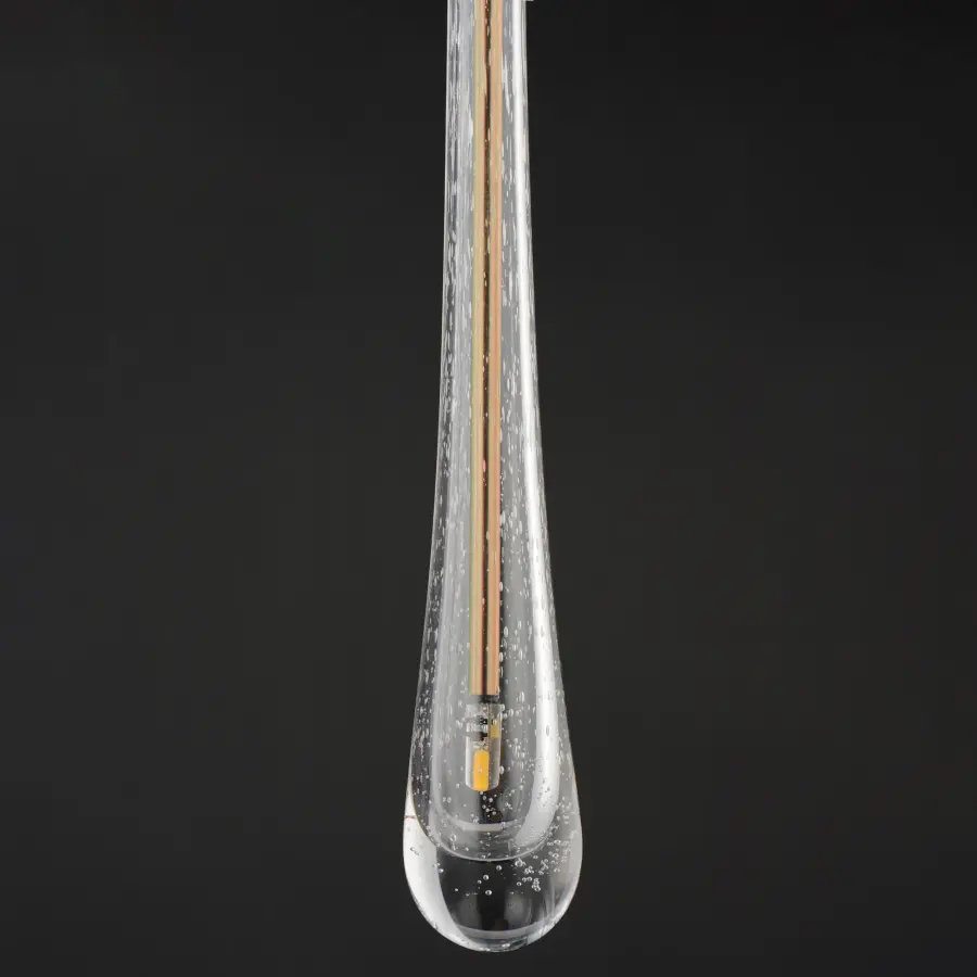 Elegant Hand-Blown Glass Mini Pendant with Luxurious Gold Finish - Image 4