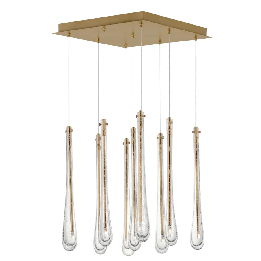 Luxurious Hand-Blown Glass Pendant with Effervescent Bubble Design - Image 1