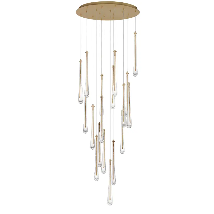 Luxurious 18-Light Statement Piece with Hand-Blown Bubble Glass - Image 1