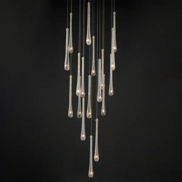 Luxurious 18-Light Statement Piece with Hand-Blown Bubble Glass - Image 2