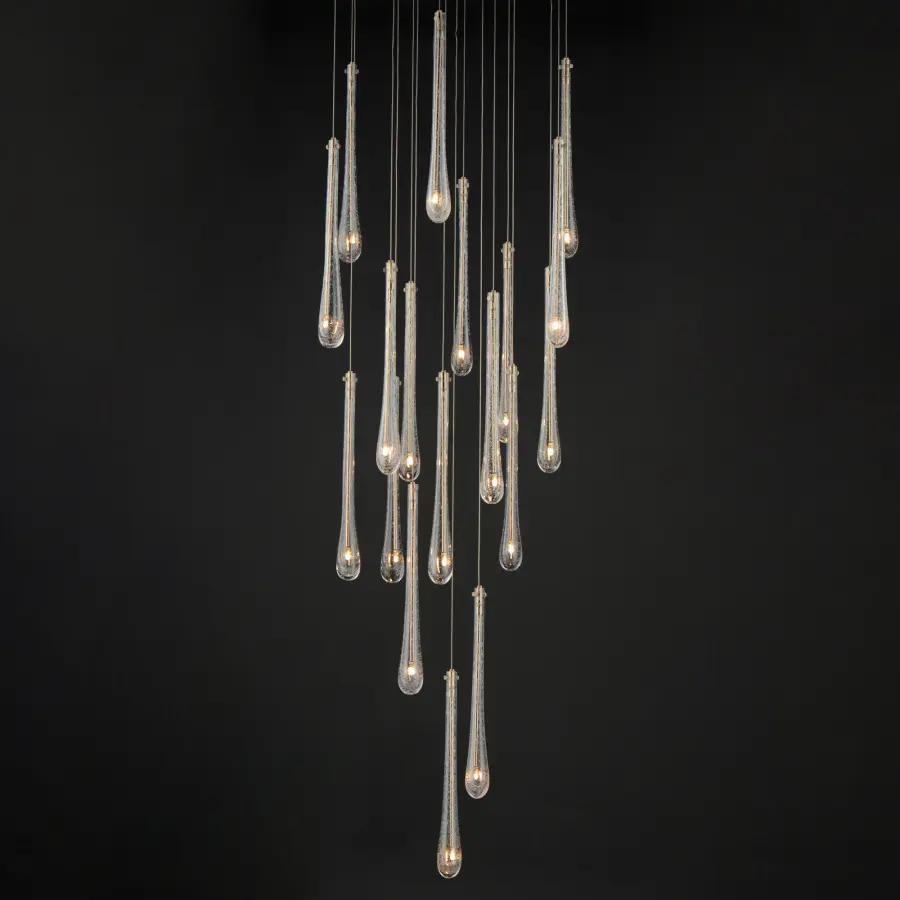 Luxurious 18-Light Statement Piece with Hand-Blown Bubble Glass - Image 2