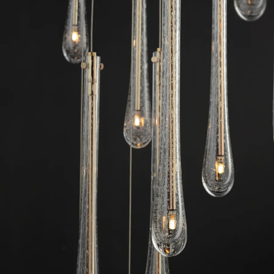 Luxurious 18-Light Statement Piece with Hand-Blown Bubble Glass - Image 3