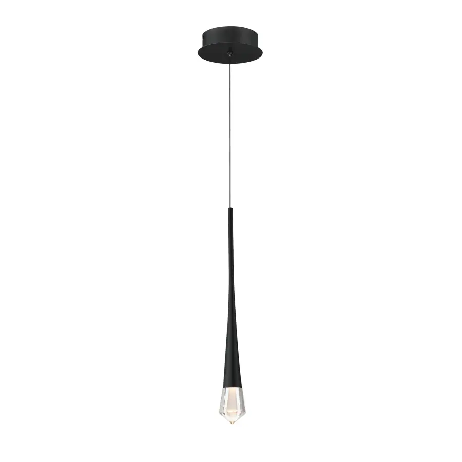 Pierce Single LED Pendant in Matte Black - Image 1