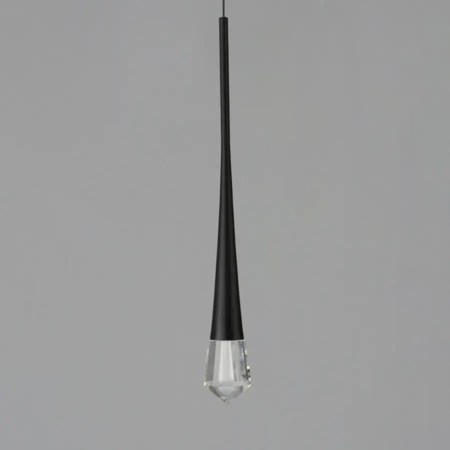Pierce Single LED Pendant in Matte Black - Image 3