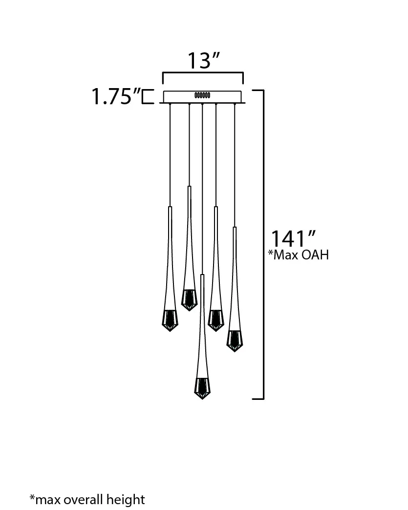 Pierce 5-Light LED Multi-Light Pendant - Image 5