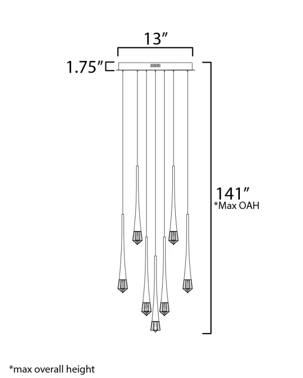 Pierce 9-Light LED Multi-Light Pendant - Image 5