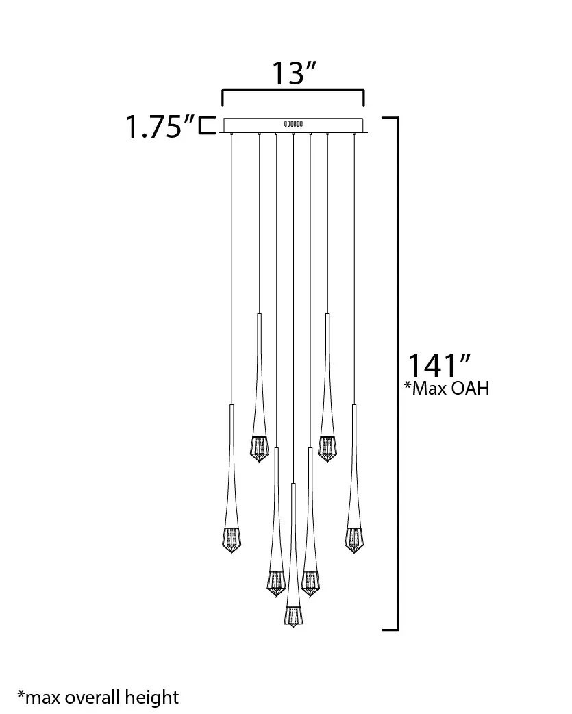 Pierce 9-Light LED Multi-Light Pendant - Image 5