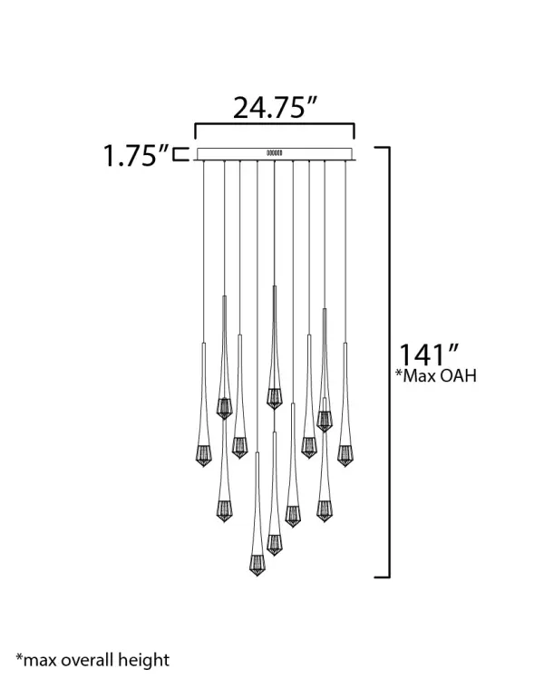 Pierce 12-Light LED Multi-Tier Chandelier - Image 5