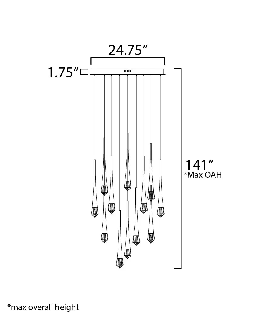Pierce 12-Light LED Multi-Tier Chandelier - Image 5