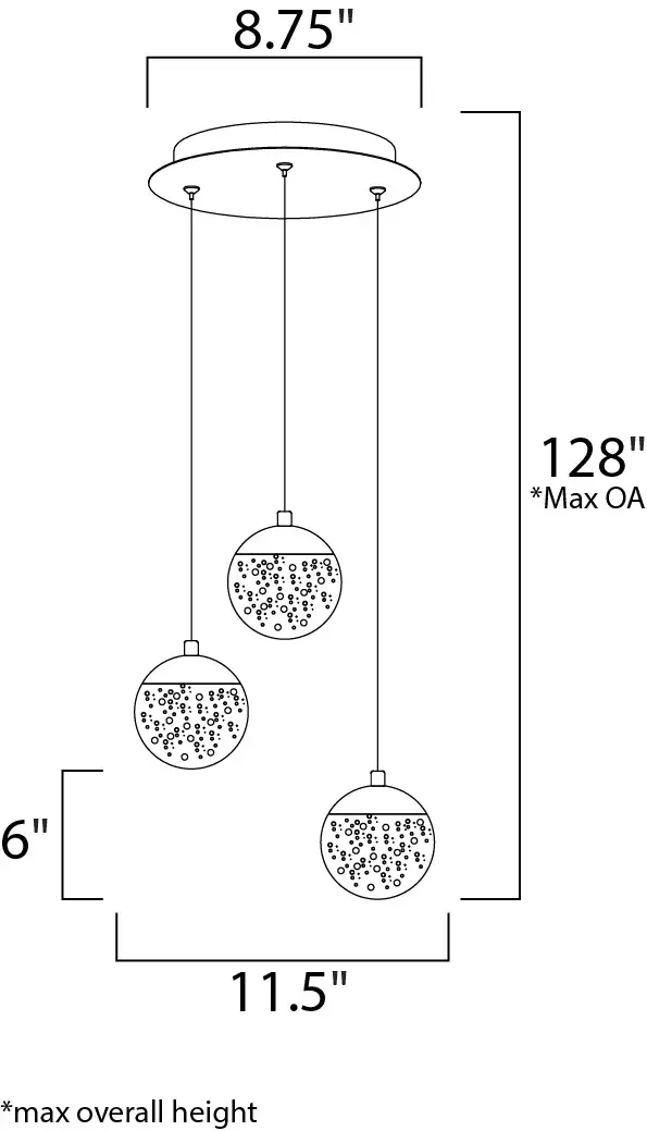Orb II 3-Light LED Multi-Light Pendant - Image 5