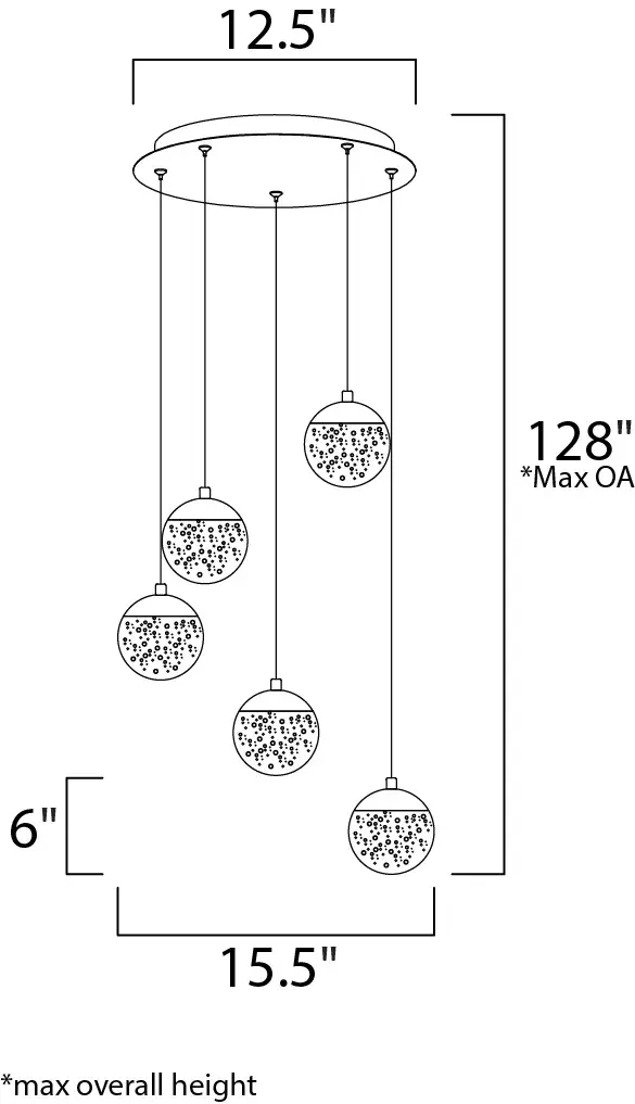 Orb II 5-Light LED Multi-Light Pendant - Image 5