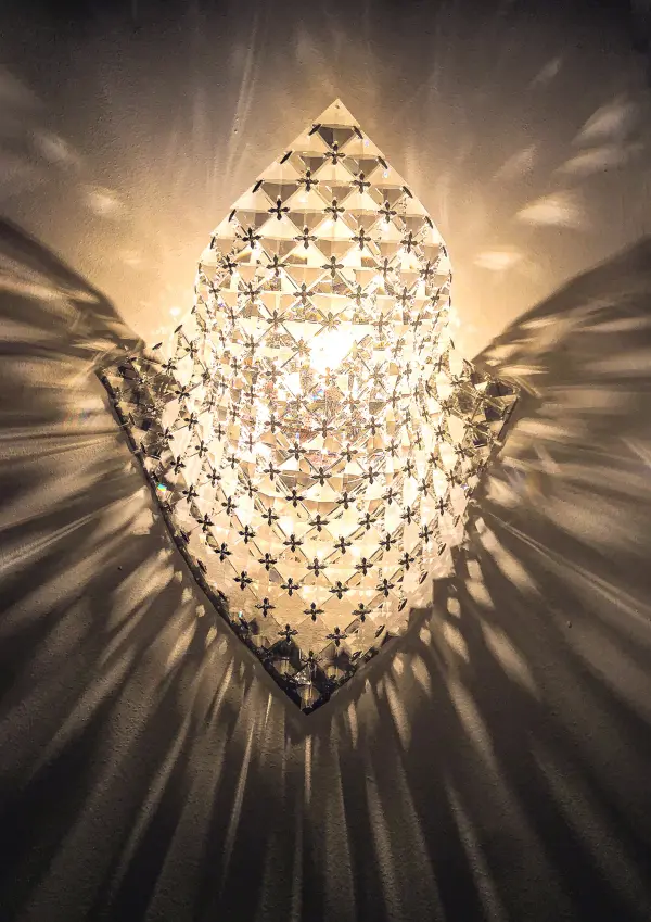 Wave Crystal Wall Sconce in Polished Chrome - Image 2