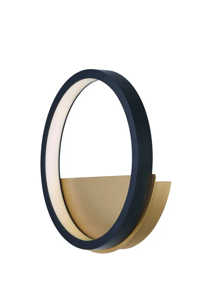 Hoopla LED Wall Sconce in Black and Gold - Image 1