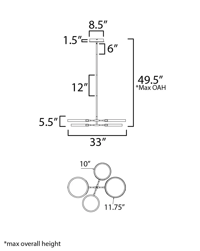 Hoopla 4-Light LED Pendant Chandelier - Image 5