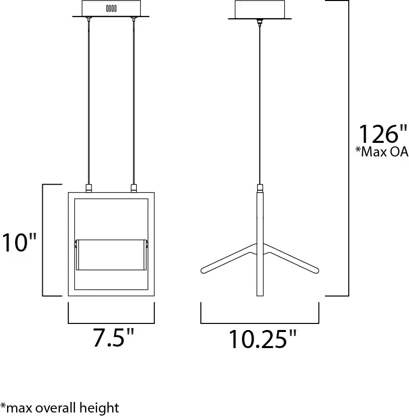 Glider Single LED Pendant in Black with Polished Chrome - Image 5